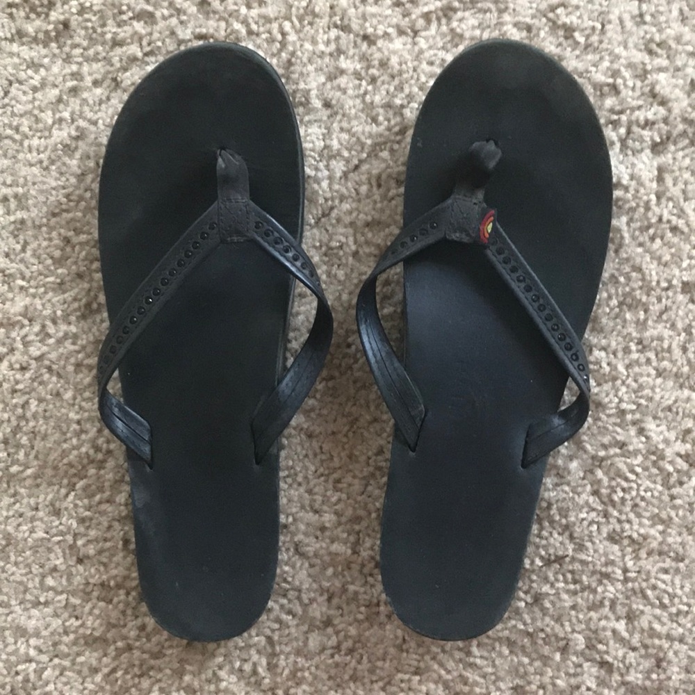 Black Swarovski Crystal Rainbow Sandals